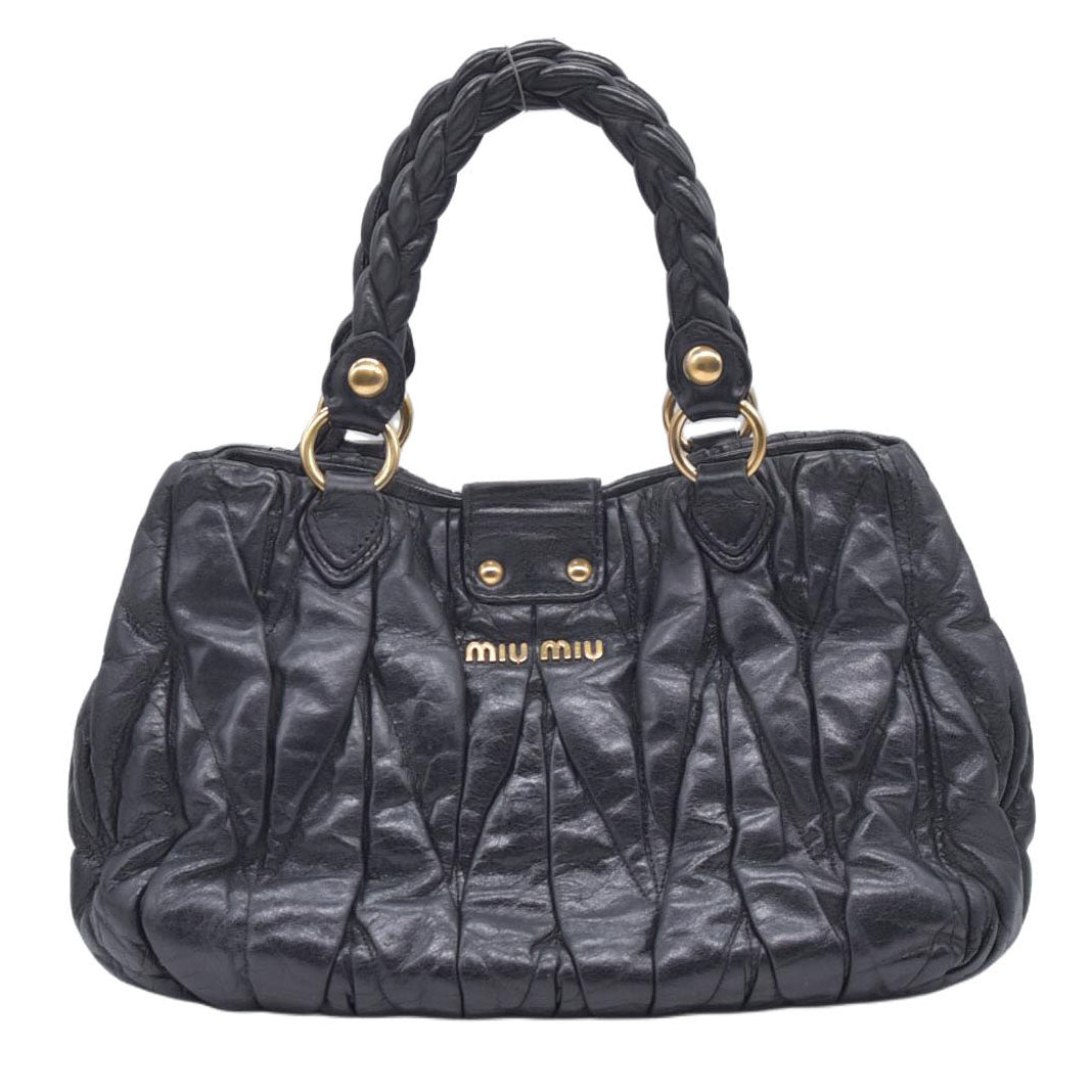 Miu Miu Leather Matelasse Bauletto Aperto Coffer CONSIGNMENT 10021137