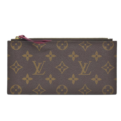 Louis Vuitton  Monogram Felicie Chain Wallet Zippered Insert Fuchsia