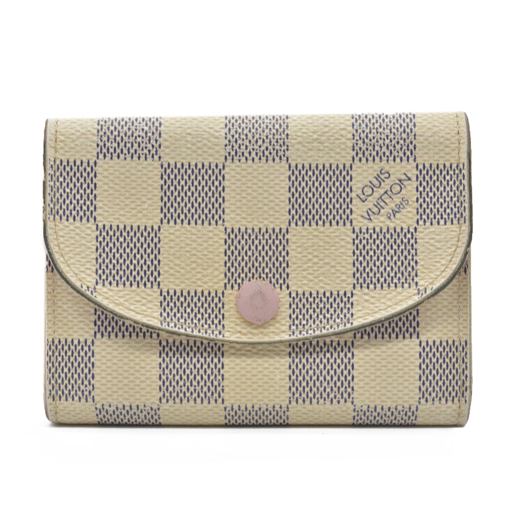$420 LOUIS VUITTON Damier Azur Rosalie Coin Purse Wallet