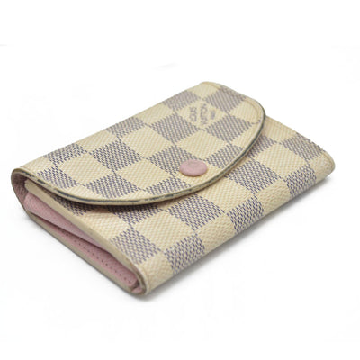 $420 LOUIS VUITTON Damier Azur Rosalie Coin Purse Wallet