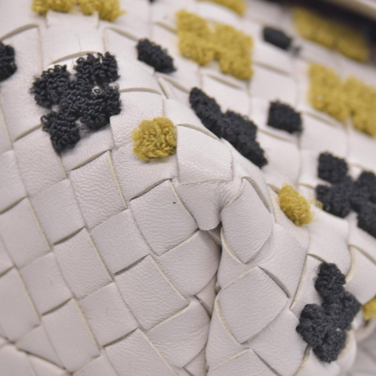 Bottega Veneta Nappa Intrecciato Embrooidered Mosaic Olimpia Shoulder Bag White Multicolor CONSIGNMENT