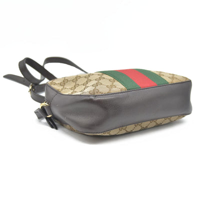 Gucci  GG Supreme Monogram Web Small Webby Bee Shoulder Bag Dark Brown