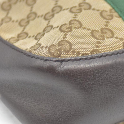 Gucci  GG Supreme Monogram Web Small Webby Bee Shoulder Bag Dark Brown