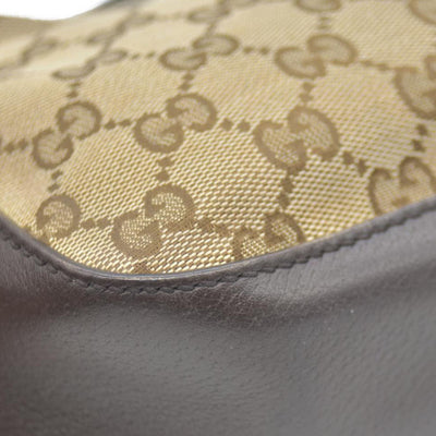 Gucci  GG Supreme Monogram Web Small Webby Bee Shoulder Bag Dark Brown