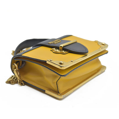 AUCTION $2710 Prada City Calf Saffiano Cahier Bag Soleil Black