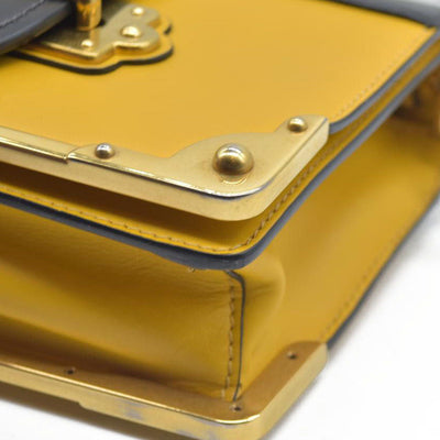 AUCTION $2710 Prada City Calf Saffiano Cahier Bag Soleil Black