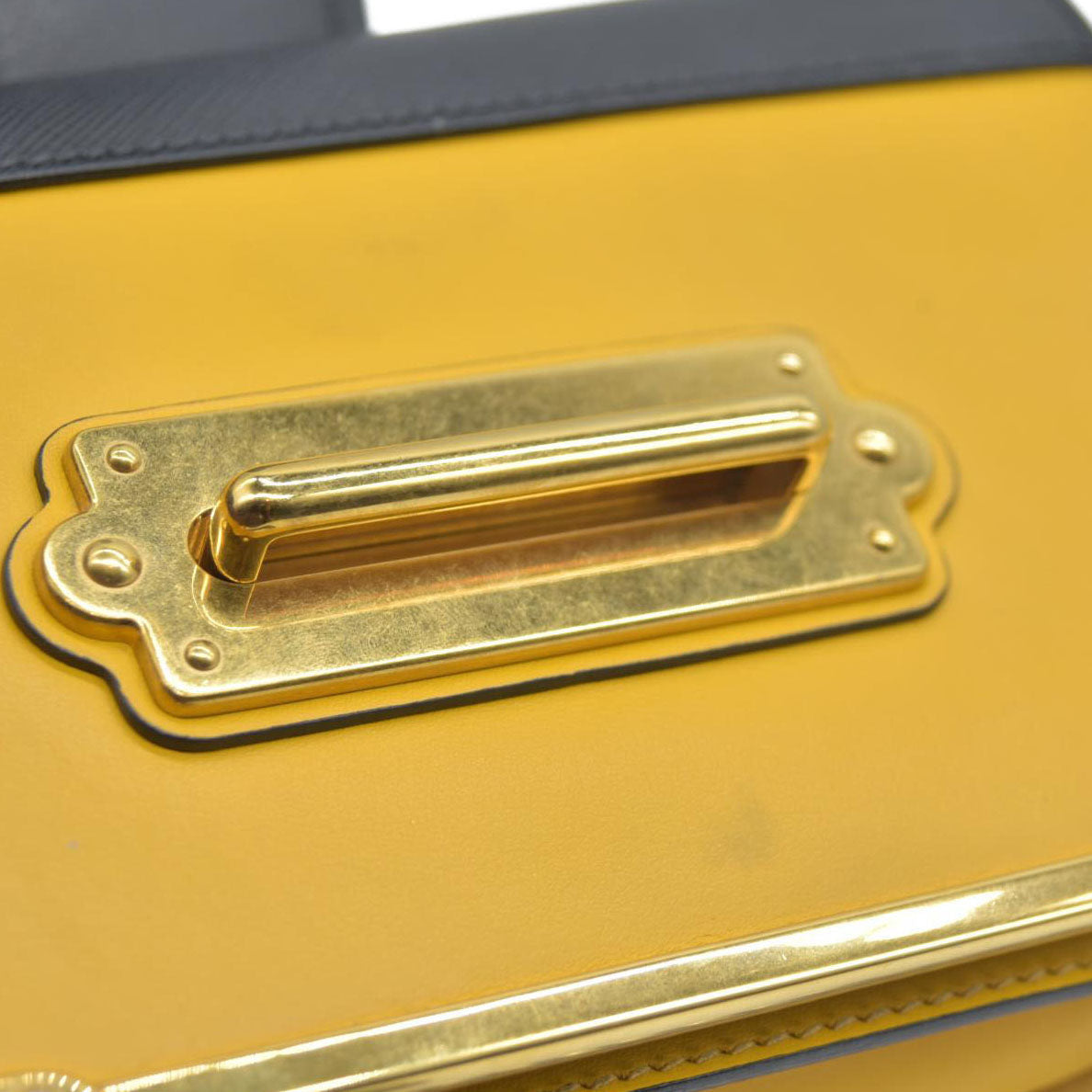 AUCTION $2710 Prada City Calf Saffiano Cahier Bag Soleil Black