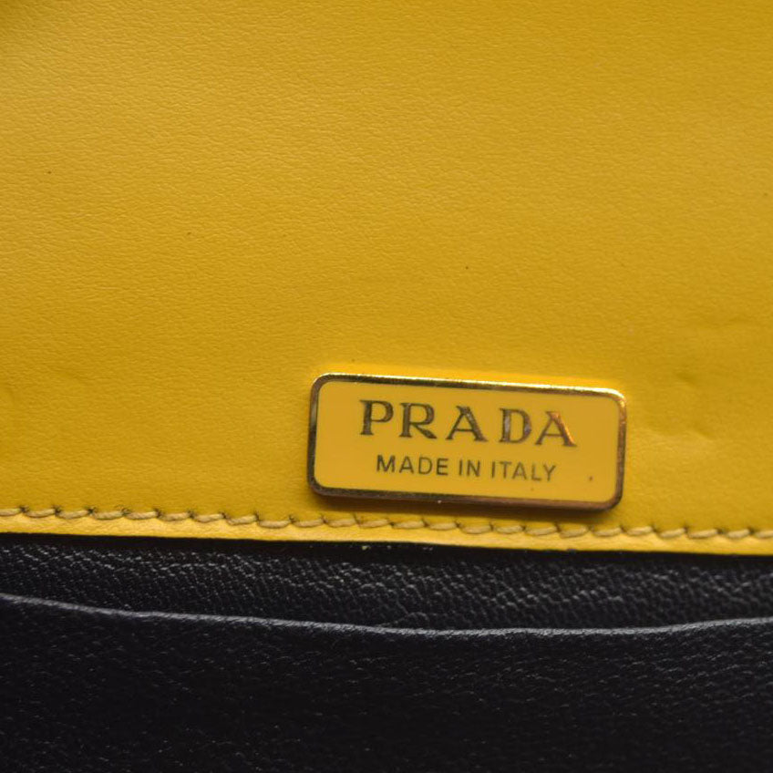 AUCTION $2710 Prada City Calf Saffiano Cahier Bag Soleil Black