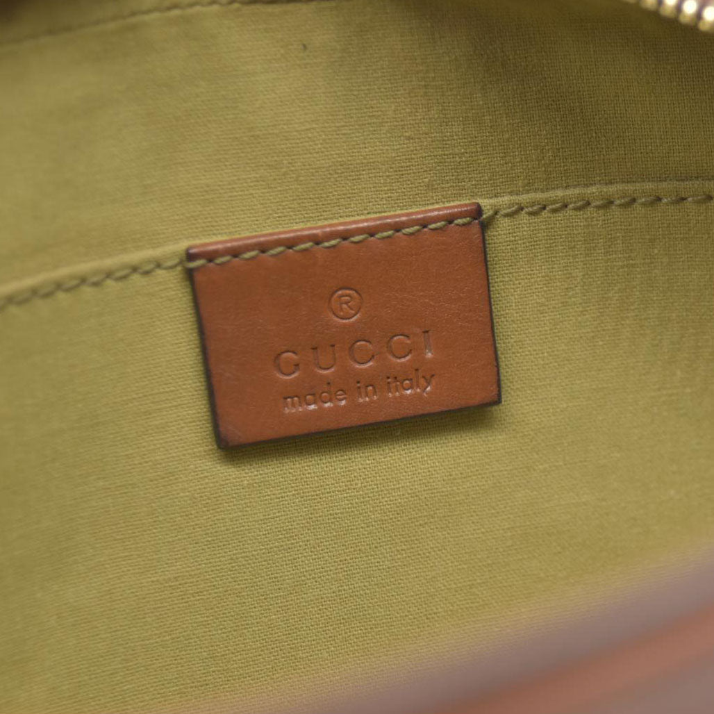 AUCTION $1450 Gucci  Vintage Canvas Web Shoulder Bag Sand Cuir