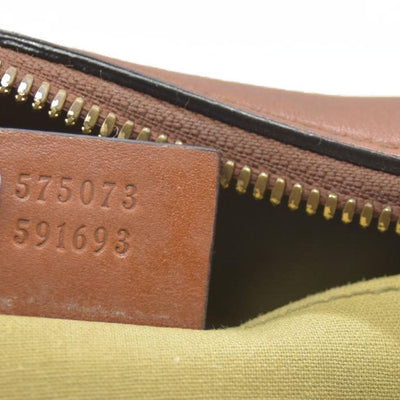 AUCTION $1450 Gucci  Vintage Canvas Web Shoulder Bag Sand Cuir