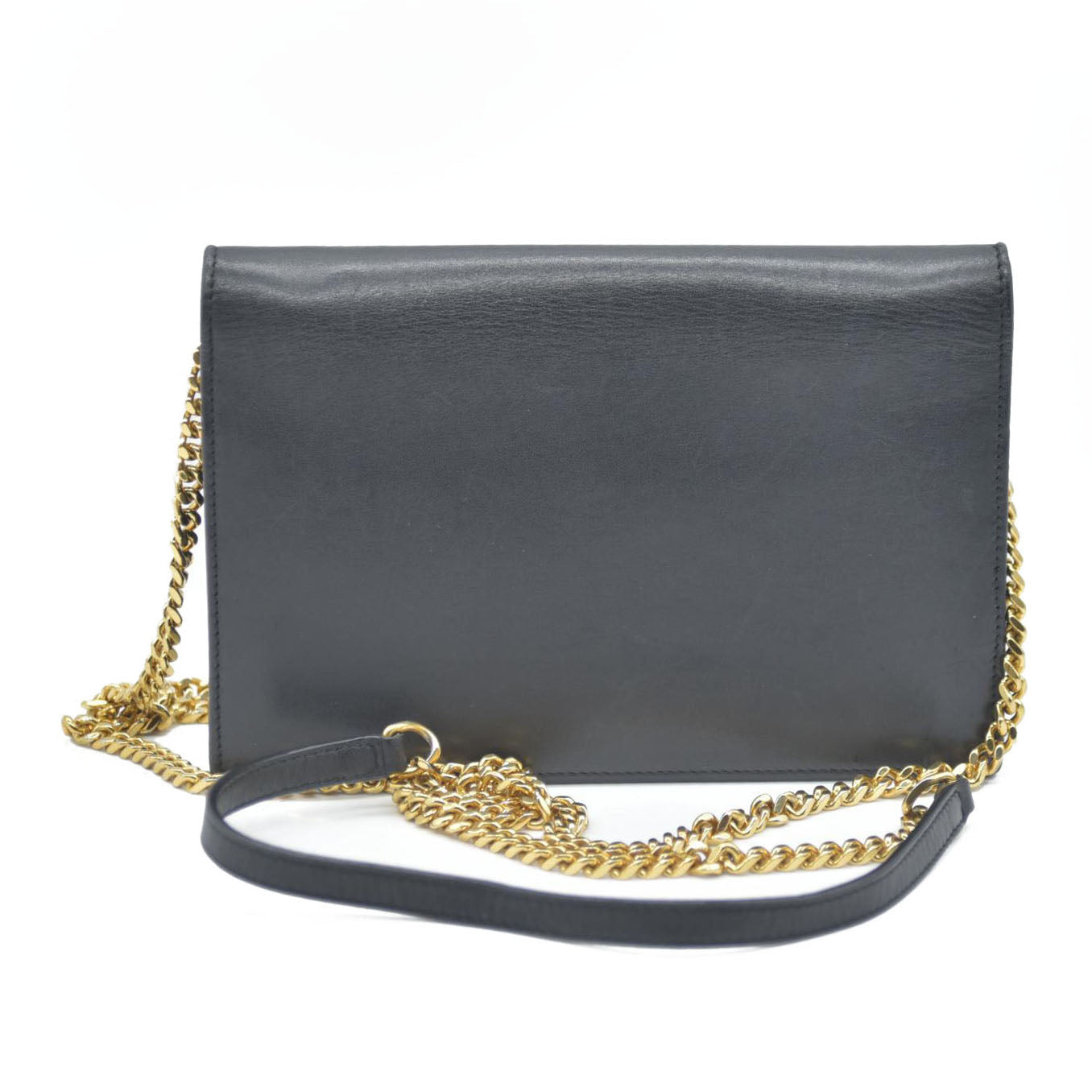 AUCTION $2400 Saint Laurent  Grain De Poudre Medium Classic Monogram Kate Tassel Satchel Black