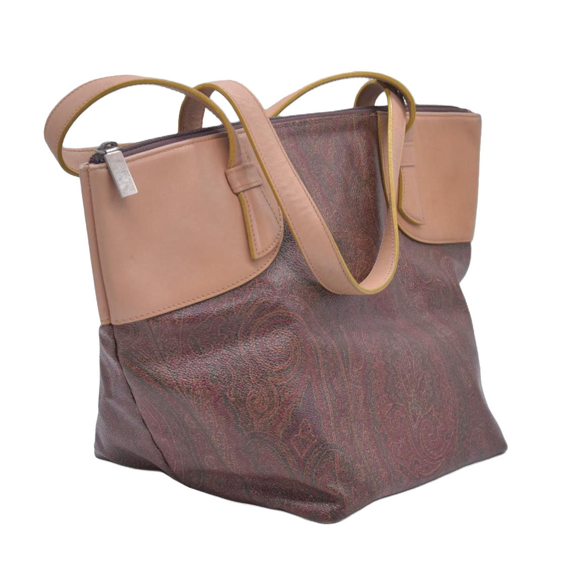 $650 ETRO Paisley PVC Leather Tote Hand Bag MultiColor 10021029