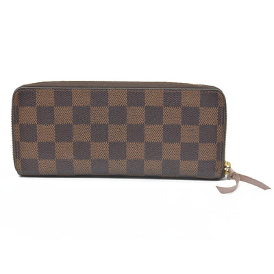 $630 LOUIS VUITTON Damier Ebene Portefeuille Clemence Zippy Wallet GI2116