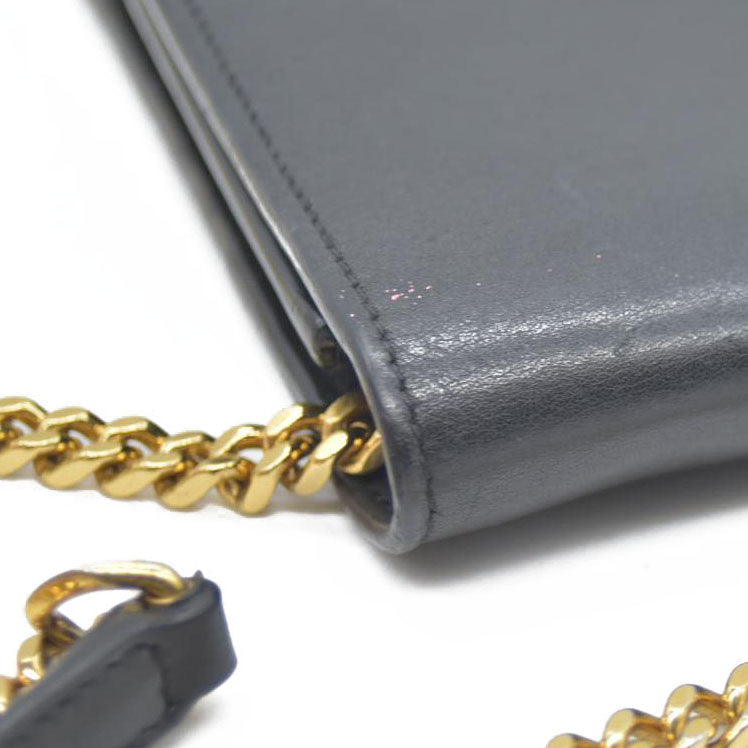 AUCTION $2400 Saint Laurent  Grain De Poudre Medium Classic Monogram Kate Tassel Satchel Black