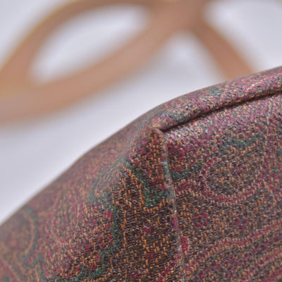 $650 ETRO Paisley PVC Leather Tote Hand Bag MultiColor 10021029