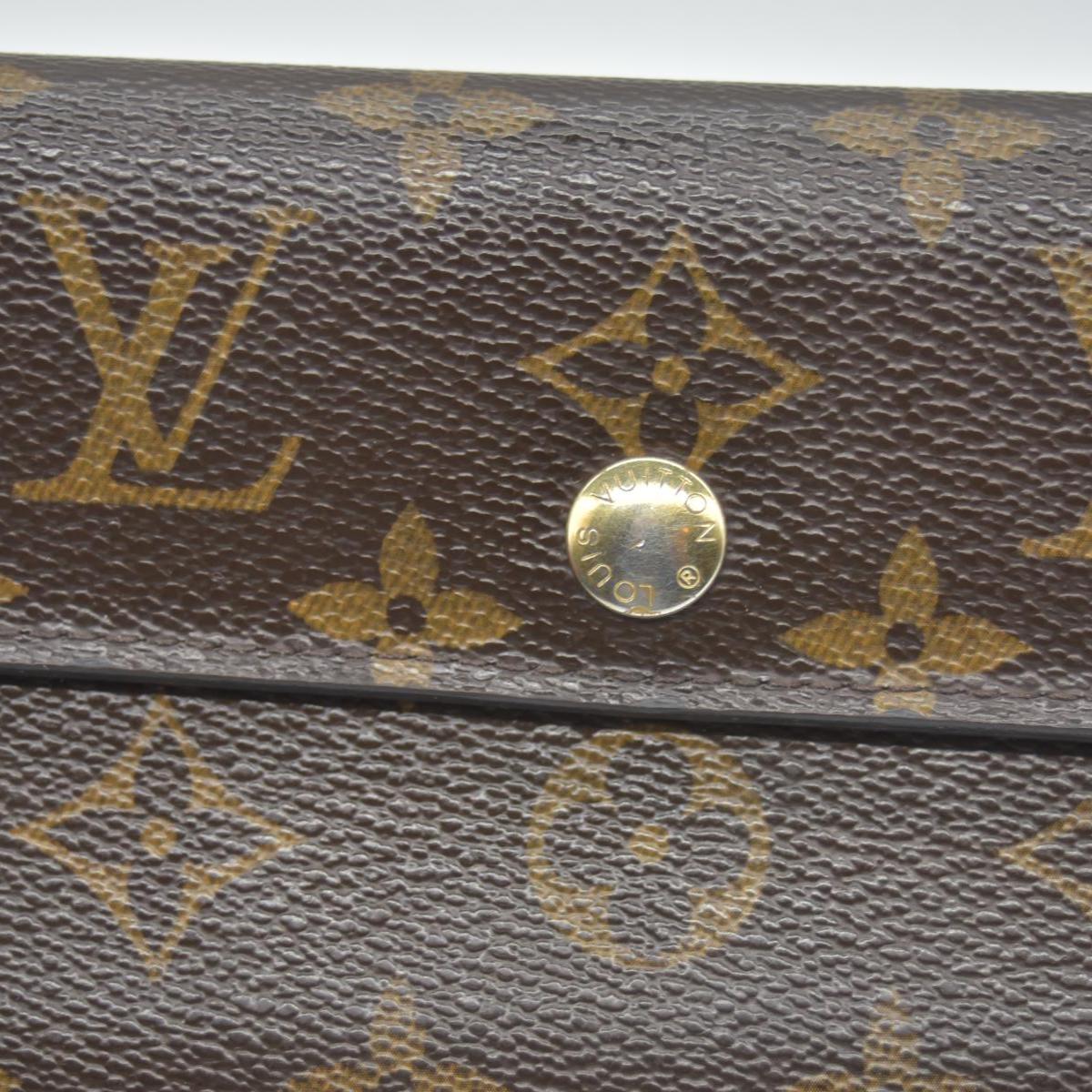 $550 Louis Vuitton Monogram Porte Tresor Etui Papiers Wallet CA4098