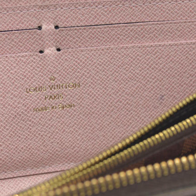 $630 LOUIS VUITTON Damier Ebene Portefeuille Clemence Zippy Wallet GI2116