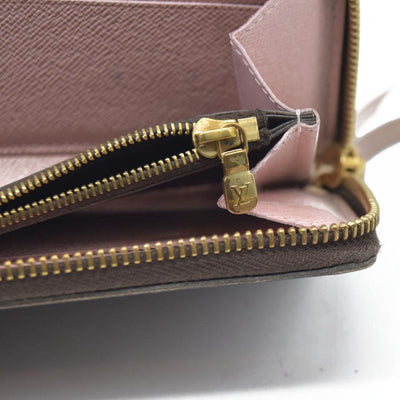 $630 LOUIS VUITTON Damier Ebene Portefeuille Clemence Zippy Wallet GI2116