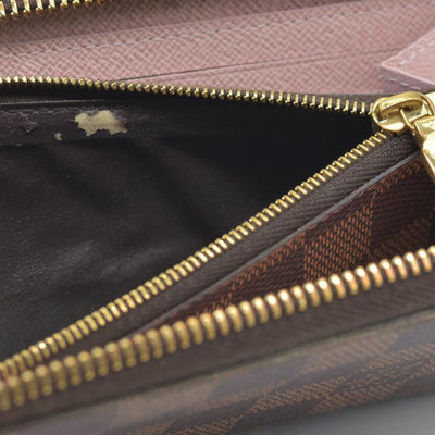 $630 LOUIS VUITTON Damier Ebene Portefeuille Clemence Zippy Wallet GI2116