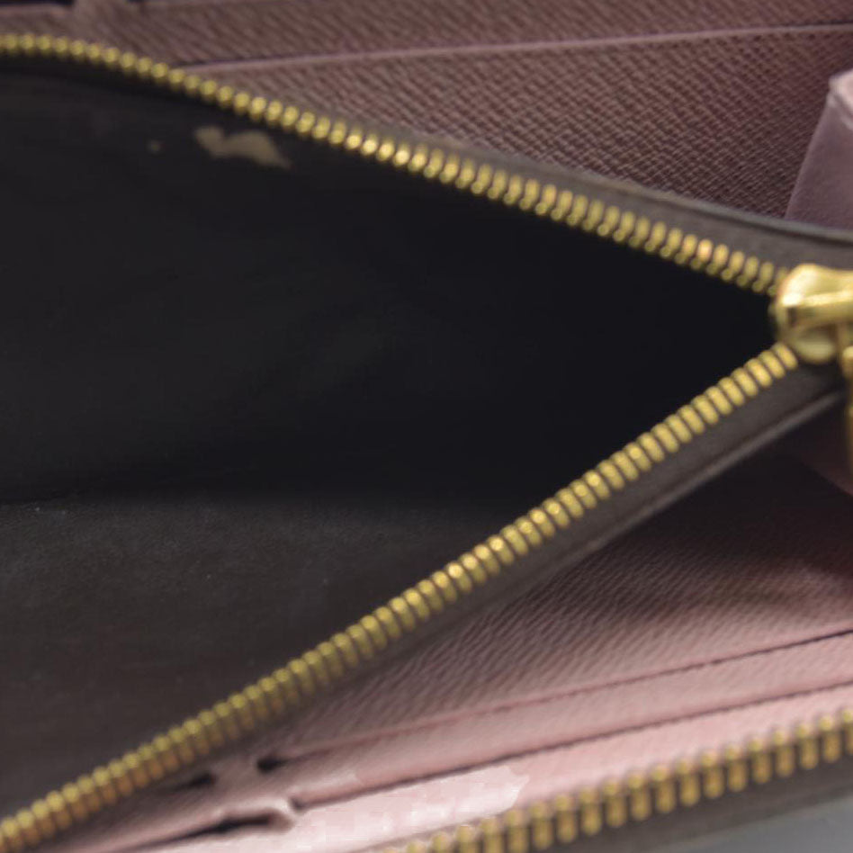 $630 LOUIS VUITTON Damier Ebene Portefeuille Clemence Zippy Wallet GI2116