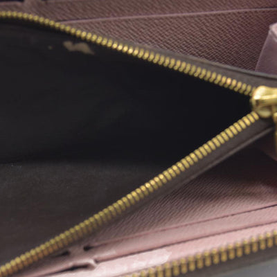$630 LOUIS VUITTON Damier Ebene Portefeuille Clemence Zippy Wallet GI2116