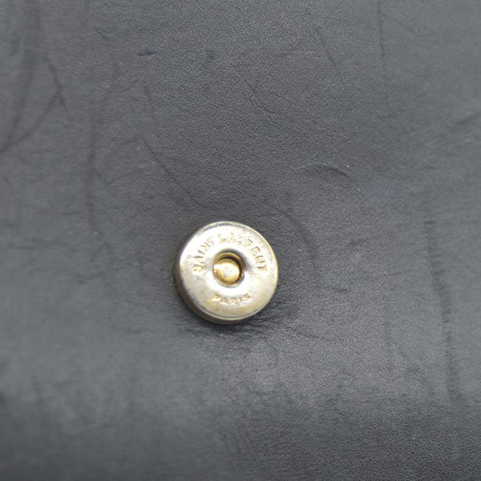 AUCTION $2400 Saint Laurent  Grain De Poudre Medium Classic Monogram Kate Tassel Satchel Black