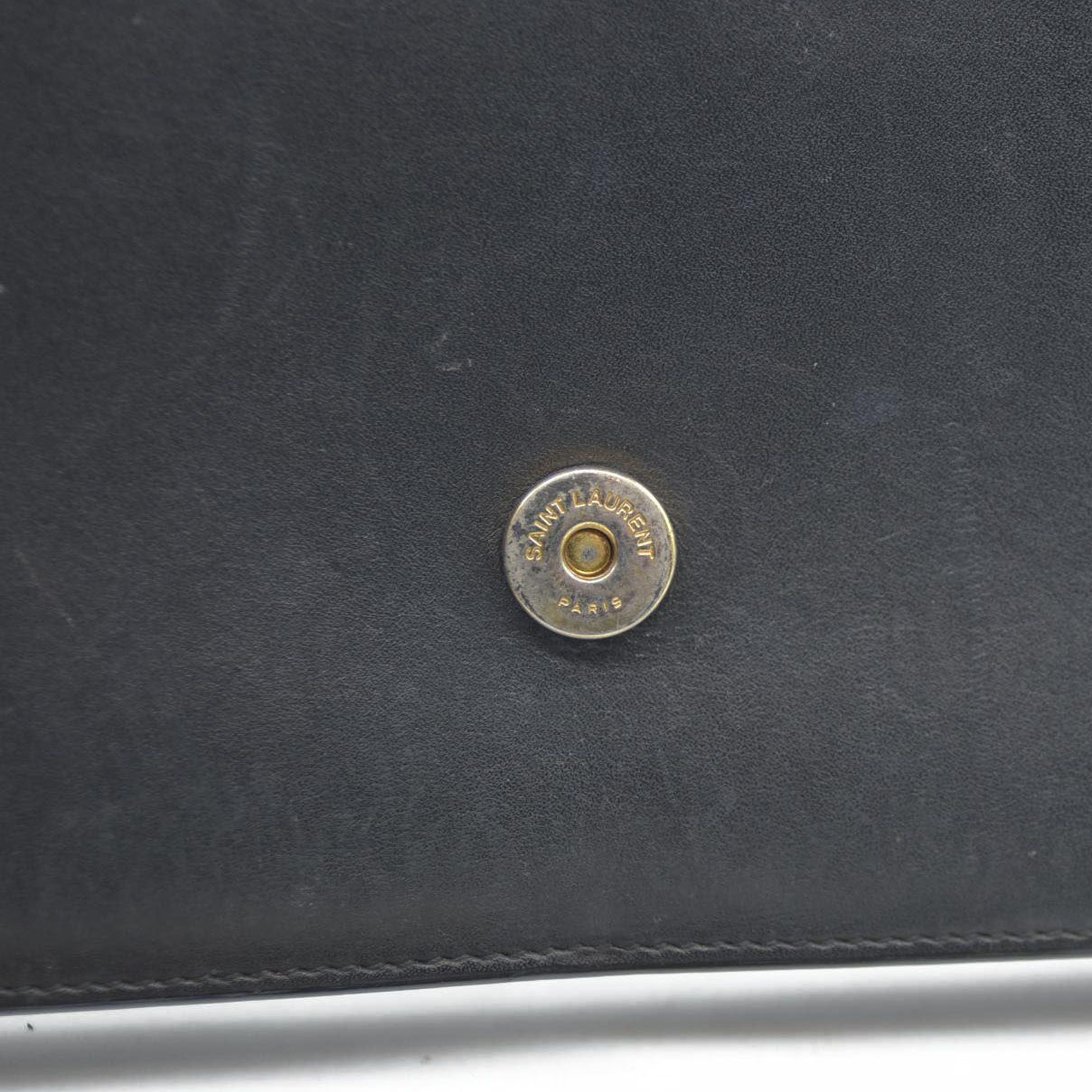 AUCTION $2400 Saint Laurent  Grain De Poudre Medium Classic Monogram Kate Tassel Satchel Black