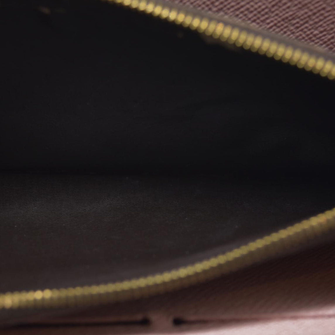 $630 LOUIS VUITTON Damier Ebene Portefeuille Clemence Zippy Wallet GI2116