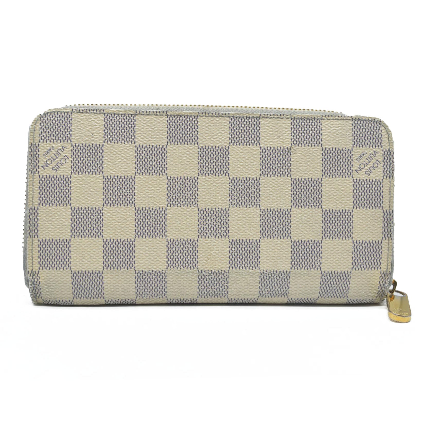$895 Louis Vuitton  Damier Azur Zippy Wallet SD3196