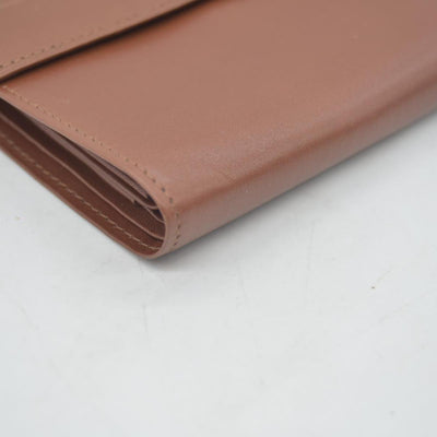 $560 Burberry Leather Small Folding Wallet Brown