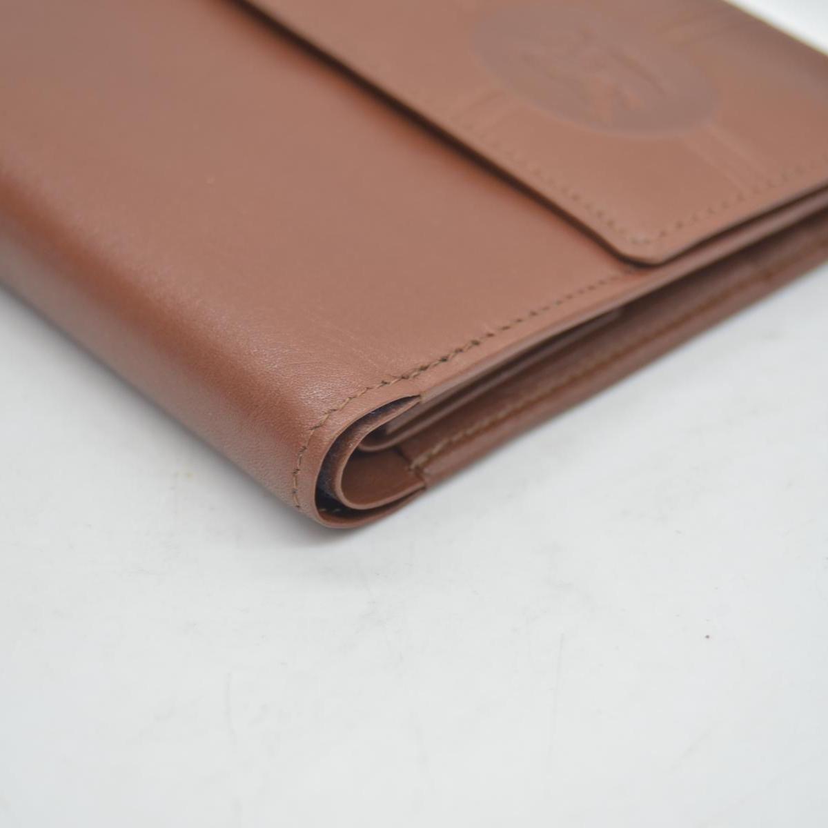 $560 Burberry Leather Small Folding Wallet Brown