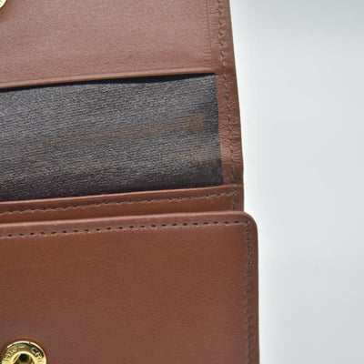 $560 Burberry Leather Small Folding Wallet Brown