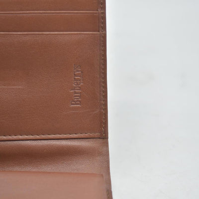 $560 Burberry Leather Small Folding Wallet Brown