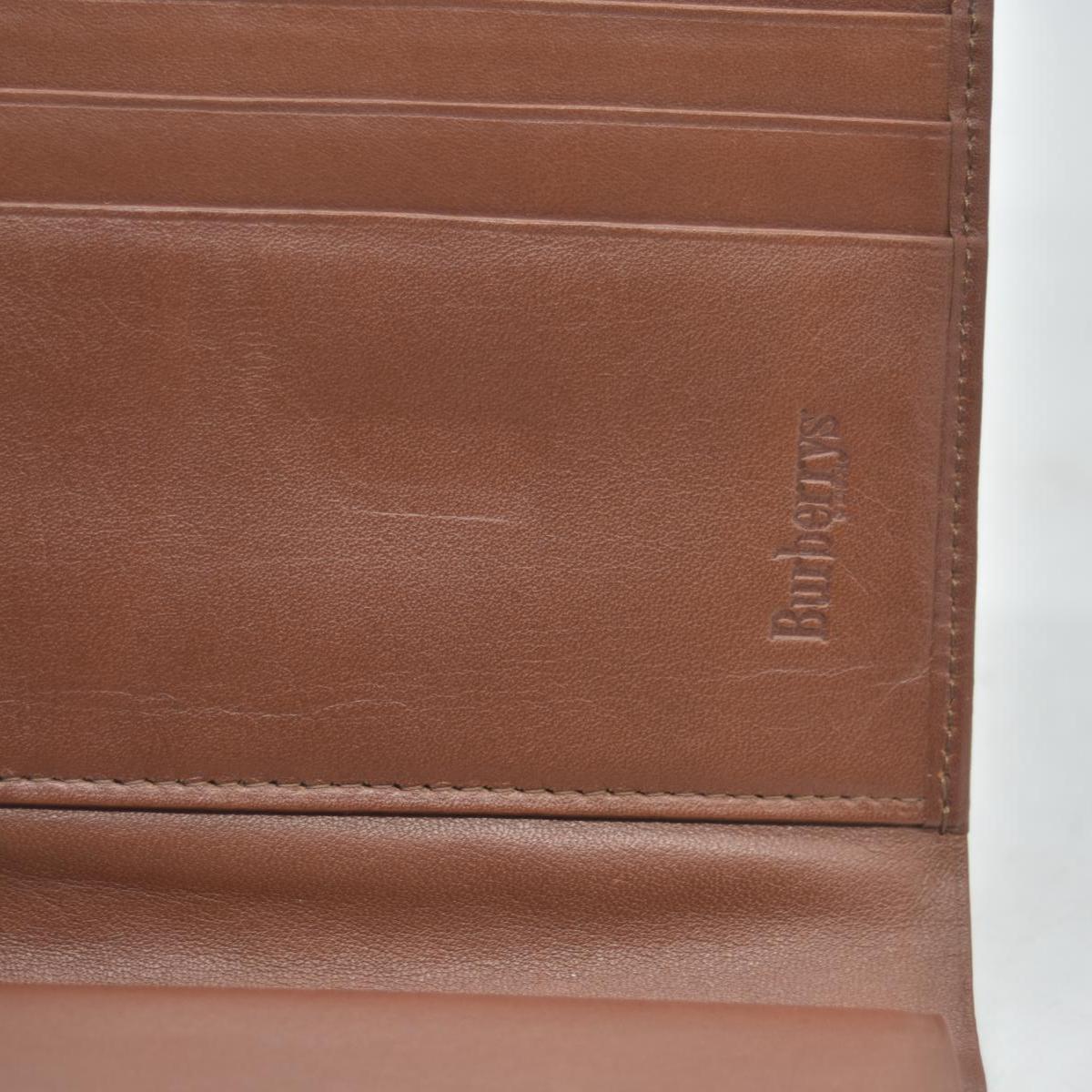 $560 Burberry Leather Small Folding Wallet Brown