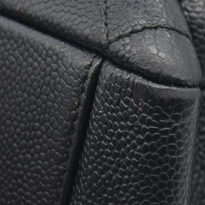 AUCTION $2900 Chanel  Caviar Quilted Grand Shopping Tote GST Black Silver Hardware 2008