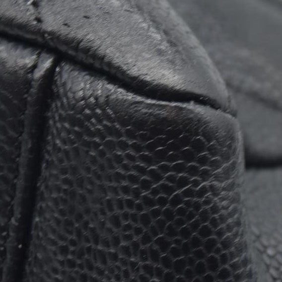 AUCTION $2900 Chanel  Caviar Quilted Grand Shopping Tote GST Black Silver Hardware 2008