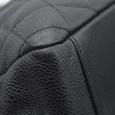 AUCTION $2900 Chanel  Caviar Quilted Grand Shopping Tote GST Black Silver Hardware 2008