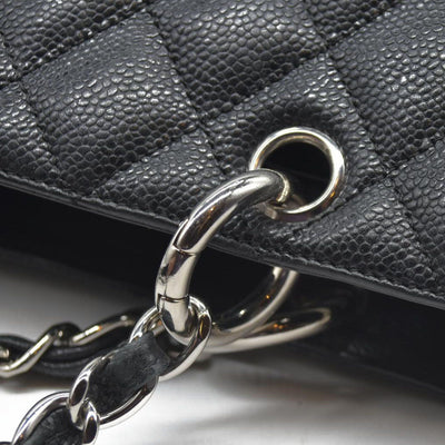 AUCTION $2900 Chanel  Caviar Quilted Grand Shopping Tote GST Black Silver Hardware 2008