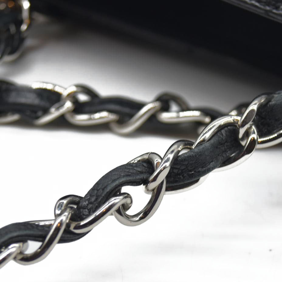 AUCTION $2900 Chanel  Caviar Quilted Grand Shopping Tote GST Black Silver Hardware 2008