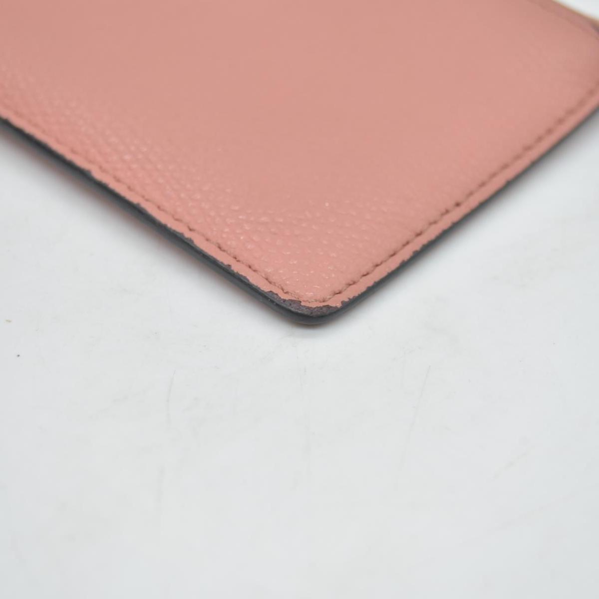 FENDI F is Fendi Leather Coin Card Holder Pink