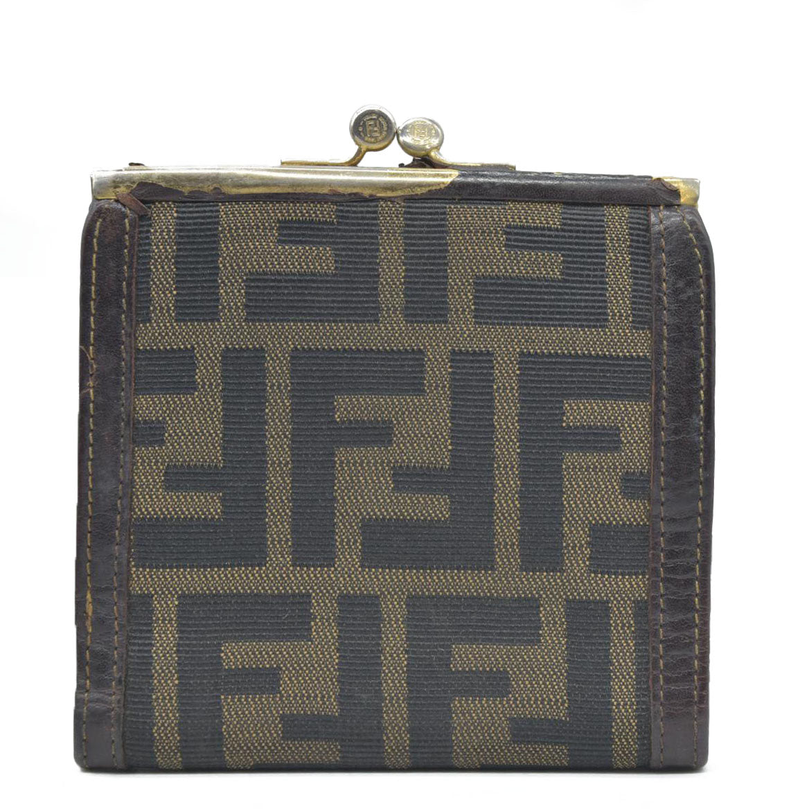 $395 Fendi Vintage Kiss Lock French Wallet