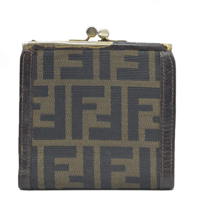 $395 Fendi Vintage Kiss Lock French Wallet