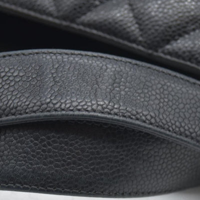 AUCTION $2900 Chanel  Caviar Quilted Grand Shopping Tote GST Black Silver Hardware 2008