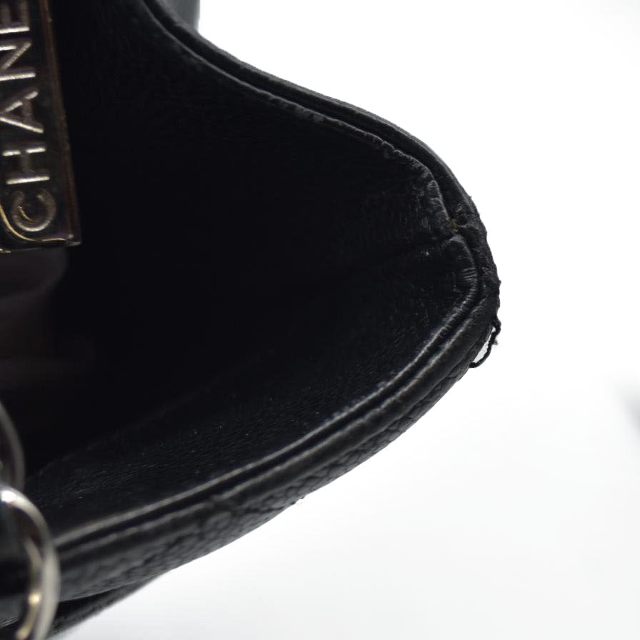 AUCTION $2900 Chanel  Caviar Quilted Grand Shopping Tote GST Black Silver Hardware 2008