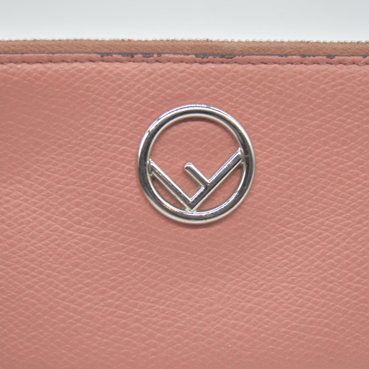 FENDI F is Fendi Leather Coin Card Holder Pink