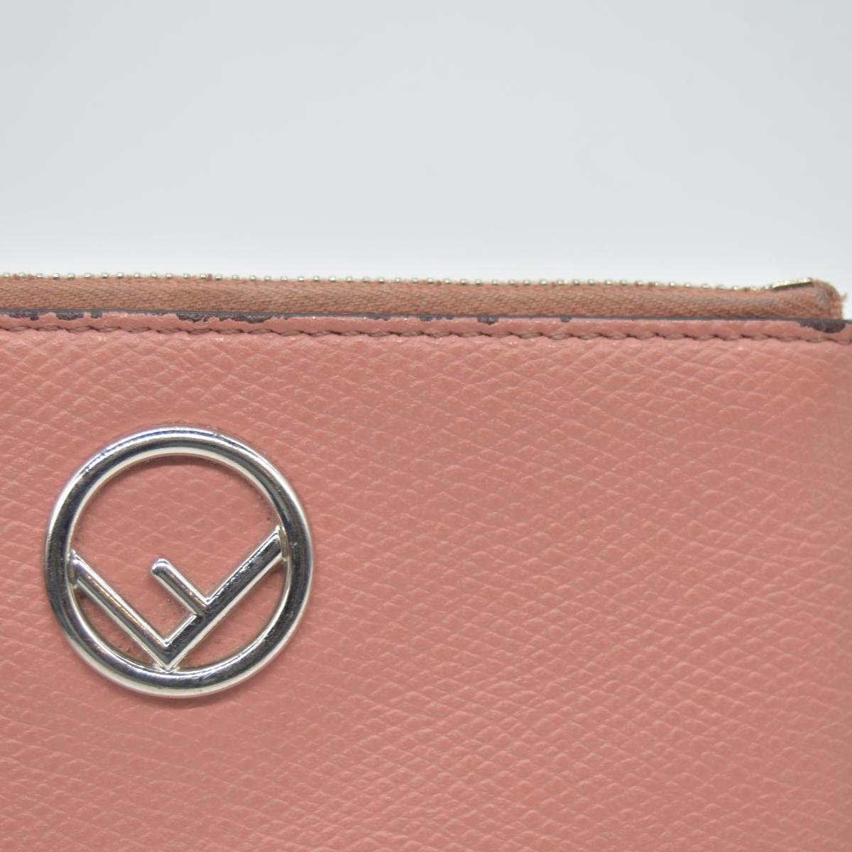 FENDI F is Fendi Leather Coin Card Holder Pink