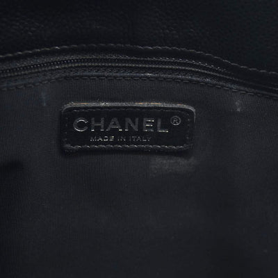 AUCTION $2900 Chanel  Caviar Quilted Grand Shopping Tote GST Black Silver Hardware 2008