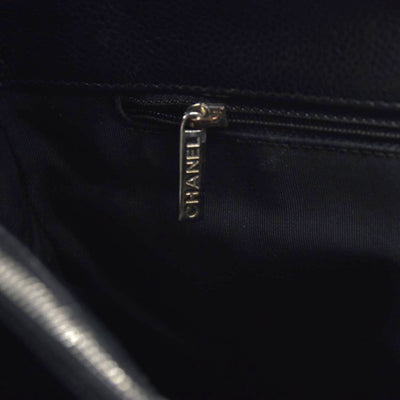 AUCTION $2900 Chanel  Caviar Quilted Grand Shopping Tote GST Black Silver Hardware 2008