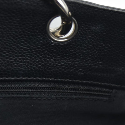 AUCTION $2900 Chanel  Caviar Quilted Grand Shopping Tote GST Black Silver Hardware 2008