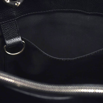 AUCTION $2900 Chanel  Caviar Quilted Grand Shopping Tote GST Black Silver Hardware 2008